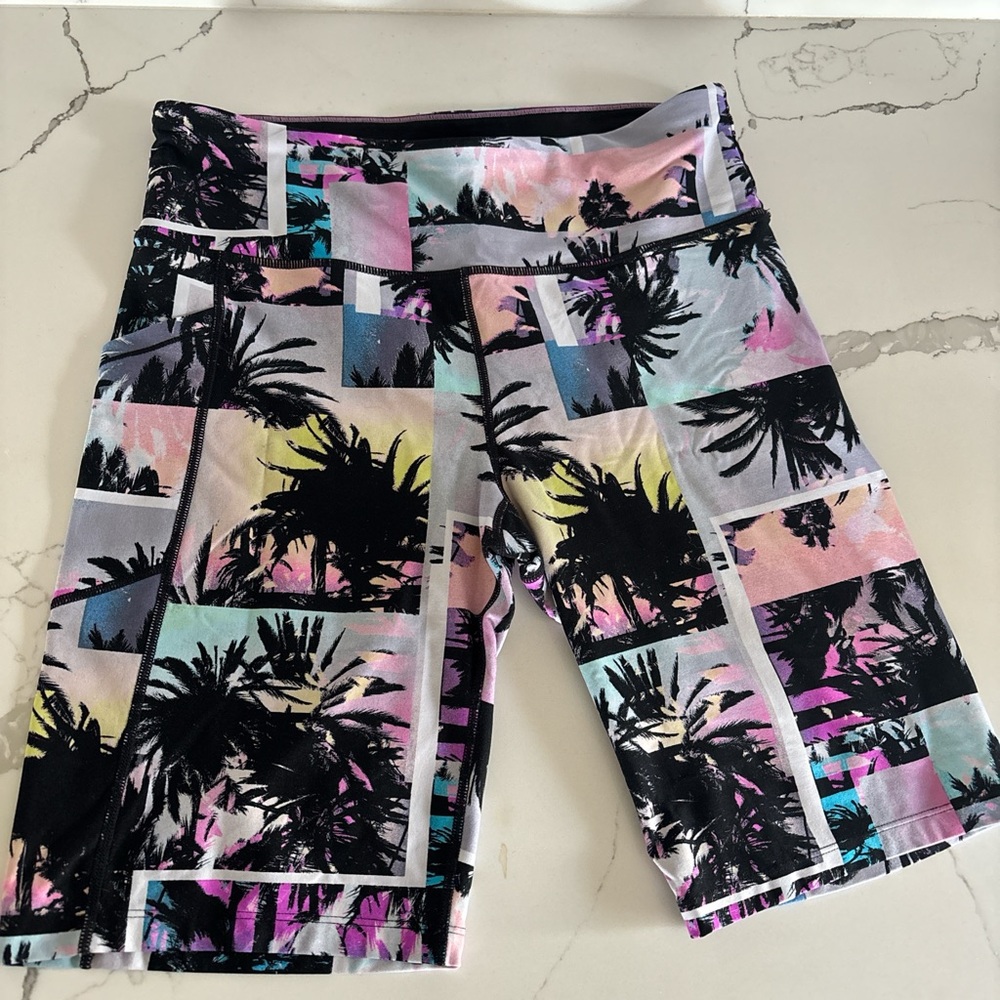 90s Calvin Klein Multicolor Tropical Print Bike Shorts
